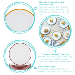 Argon Tableware - White Enamel Side Plates - 20cm - 6 Colours