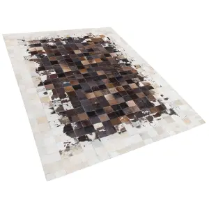 Cowhide Area Rug 160 x 230 cm Brown with Beige OKCULU