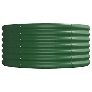 Berkfield Garden Planter Powder-coated Steel 440x80x36 cm Green