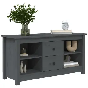 Berkfield TV Cabinet Grey 103x36.5x52 cm Solid Wood Pine