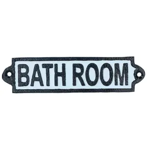 Bathroom Cast Iron Sign Plaque Door Wall House Home Gate Post Hotel Toilet