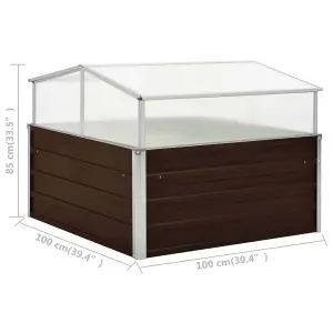 Berkfield Greenhouse Brown 100x100x85 cm Galvanised Steel