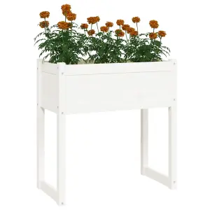 Berkfield Planter White 78x40x81 cm Solid Wood Pine