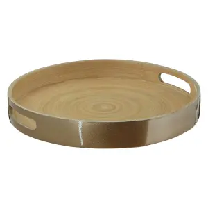 Interiors by Premier Kyoto Small Round Gold Serving Tray