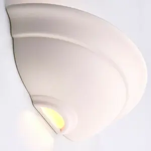 2 PACK Dimmable LED Wall Light Unglazed Ceramic Lounge Lamp Up Lighting Fitting