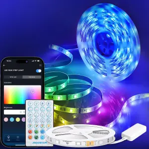 Aigostar 10m Smart LED Strip Lights with Remote Control, WiFi App Control Compatible with Alexa and Google Assistant