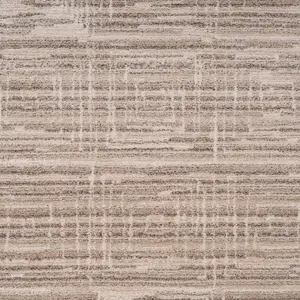 Neutral Beige Distressed Geometric Motif Soft Living Area Rug 120x170cm