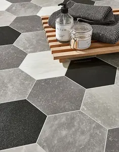 Black Grey White Stone Effect Vinyl Flooring For LivingRoom, Kitchen, 2.3mm Lino Vinyl Sheet-8m(26'3") X 4m(13'1")-32m²