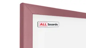 ALLboards Whiteboard dry erase magnetic surface, pink wooden frame 90x60 cm