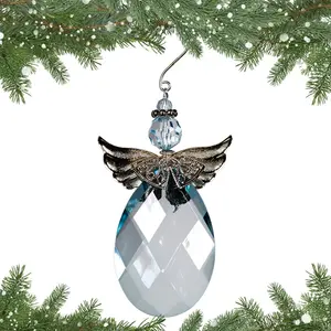 Acrylic Crystal Angel Hanging Figurine Ornament Light blue/Silver