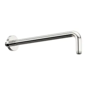 Nes Home Modern Chrome Round 200mm Overhead Swivel Rain Shower Head & Solid Solid Brass 380 mm Wall Mounted Arm