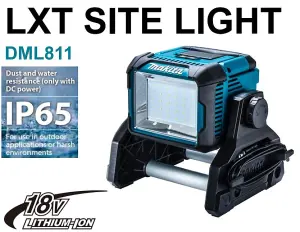 Makita DML811 18v 240v LXT Li-Ion LED Work Light Site Torch Twin Pack & Tripod