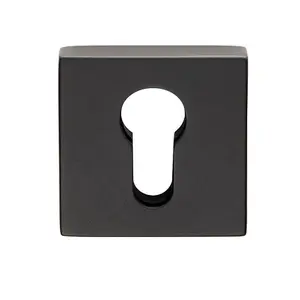 Square Euro Profile Open Escutcheon Concealed Fix 52 x 52mm Black Finish