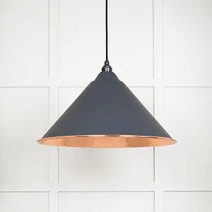 Hammered Copper Hockley Pendant in Slate