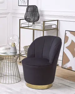 Beliani Glam Armchair ALBY Velvet Black