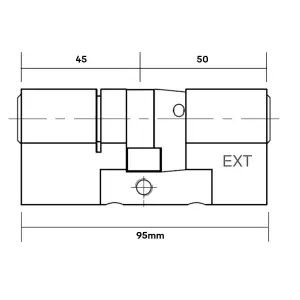 Yale Matt Black Brass 45/50 Euro Cylinder lock