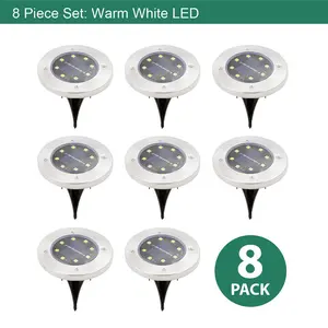 Stainless Steel Low Voltage Solar Powered Integrated LED Pathway Lights Pack