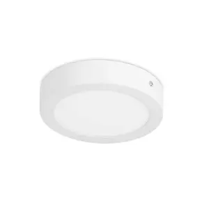 Luminosa Easy Integrated LED Round Surface Mounted Downlight Matt White - Cool White