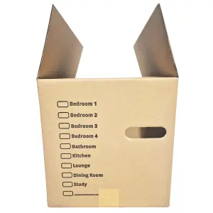 Large Strong Cardboard House Moving packing boxes for moving house, Removal Packing boxes with handholes and Room List(Pack of 20)