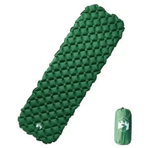 Inflating Camping Mattress 1-Person Green 190x58x6 cm