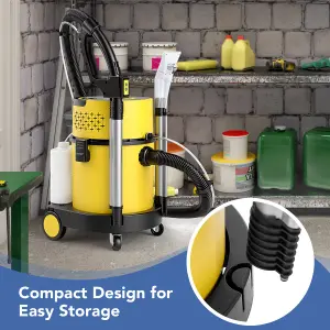 Costway 1200W Wet Dry Vacuum Cleaner W/ 17 KPA Max Suction HEPA & Sponge Filters