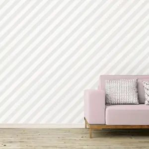 Galerie Simply Stripes 3 Grey Diagonal Stripe Smooth Wallpaper