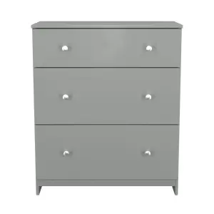 Yarmouth Ready assembled Grey 3 Drawer Chest (H)875mm (W)740mm (D)390mm