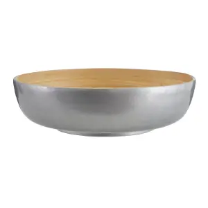 Interiors by Premier Kyoto Silver Salad Bowl With Raised Edges