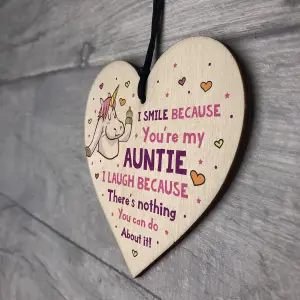 Funny Rude Auntie Gift Wooden Heart Auntie Sister Gift For Birthday Christmas Keepsake Gift