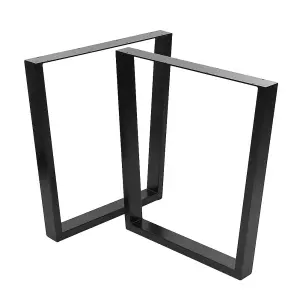 Set of 2 Black Trapezoid Industrial Metal Table Legs Furniture Legs for DIY Coffee Table Dining Table Bench W 66 cm