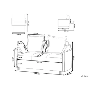 Beliani Scandinavian Sofa Bed HOVIN Grey