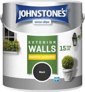 Johnstone's Masonry Paint Black - 2.5L