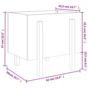 Berkfield Garden Planter 62x50x57 cm Solid Wood Douglas