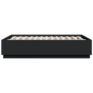 Berkfield Bed Frame with LED without Mattress Black 135x190 cm Double