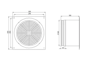 Metal Plated Extractor Fan 250mm / 800m3/h Industrial Ventilator