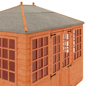 INSATLLED - 8ft x 8ft (2.35m x 2.35m) Wooden Blue Bell Tongue and Groove APEX Summerhouse (12mm T&G Floor + Roof) (8 x 8) (8x8)