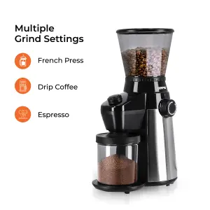 Geepas 1450W Espresso & Cappuccino Coffee Machine & Conical Burr Coffee Grinder Combo Set