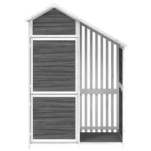 Berkfield Garden Tool Shed Grey 120x53.5x170 cm Solid Wood Pine