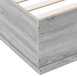 Berkfield Bed Frame with LED without Mattress Grey Sonoma 160x200 cm