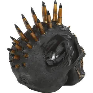 Spiral Direct Resin Skull Sculpture Black/Gold (One Size)