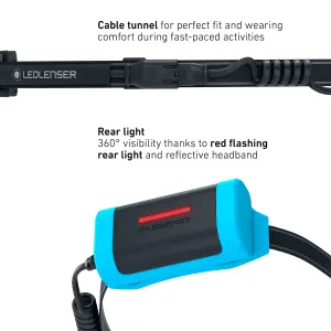 Ledlenser NEO9R Rechargable 1200 Lumen Lightweight 199g LED Head Torch with Chest Strap for Running