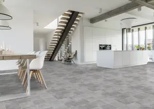 Grey Tile Effect Vinyl Flooring 2m x 2m (4m2)