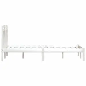 Berkfield Bed Frame White Solid Wood Pine 200x200 cm