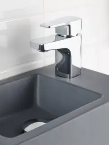 GoodHome Teesta Small Square Basin Mono mixer Tap