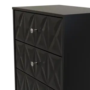 San Jose Ready assembled Black 3 Drawer Chest (H)791mm (W)746mm (D)395mm