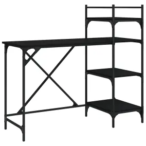 Berkfield Computer Desk with Shelves Black 120x47x109 cm