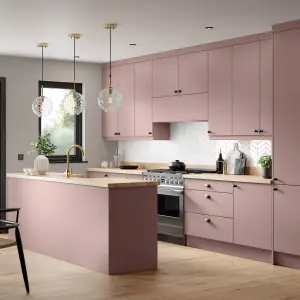 Premium Kitchens Ethos Matt antique rose Modern Tall wall Cabinet door (W)300mm (H)895mm (T)18mm