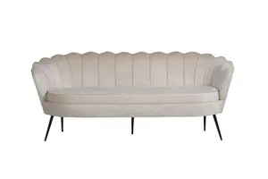 Calais Sofa 3,seater , Beige Velvet