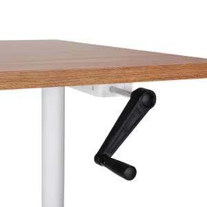 Adjustable Desk Manual Dark Wood DESTINAS