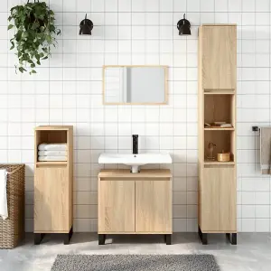 Berkfield Bathroom Cabinet Sonoma Oak 58x33x60 cm Engineered Wood